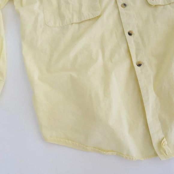 Vintage Hook & Tackle Outfitters  Technical Fishing Gear Yellow Button Up Shirt - Picture 7 of 11
